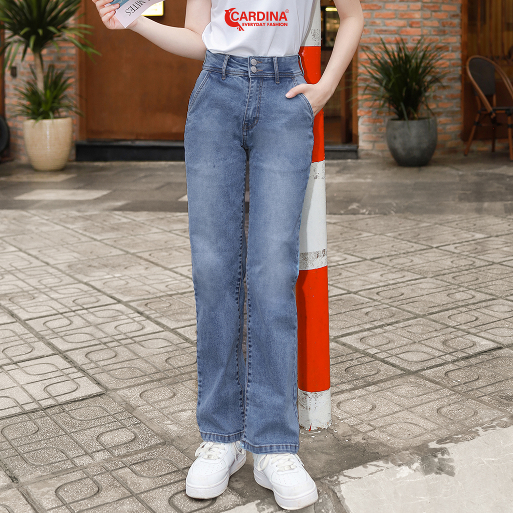 Quần Jeans Nữ 𝐂𝐀𝐑𝐃𝐈𝐍𝐀 Cao Cấp Dáng Ống Đứng Có Khuy Khỏe Khoắn Trẻ Trung 3QF10