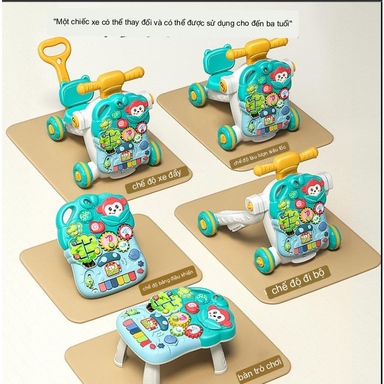 Xe tập đi, xe chòi chân, bàn nhạc đa năng 5 in1 cao cấp ( xe chòi chân,bàn nhạc,xe đẩy ,tập đi.