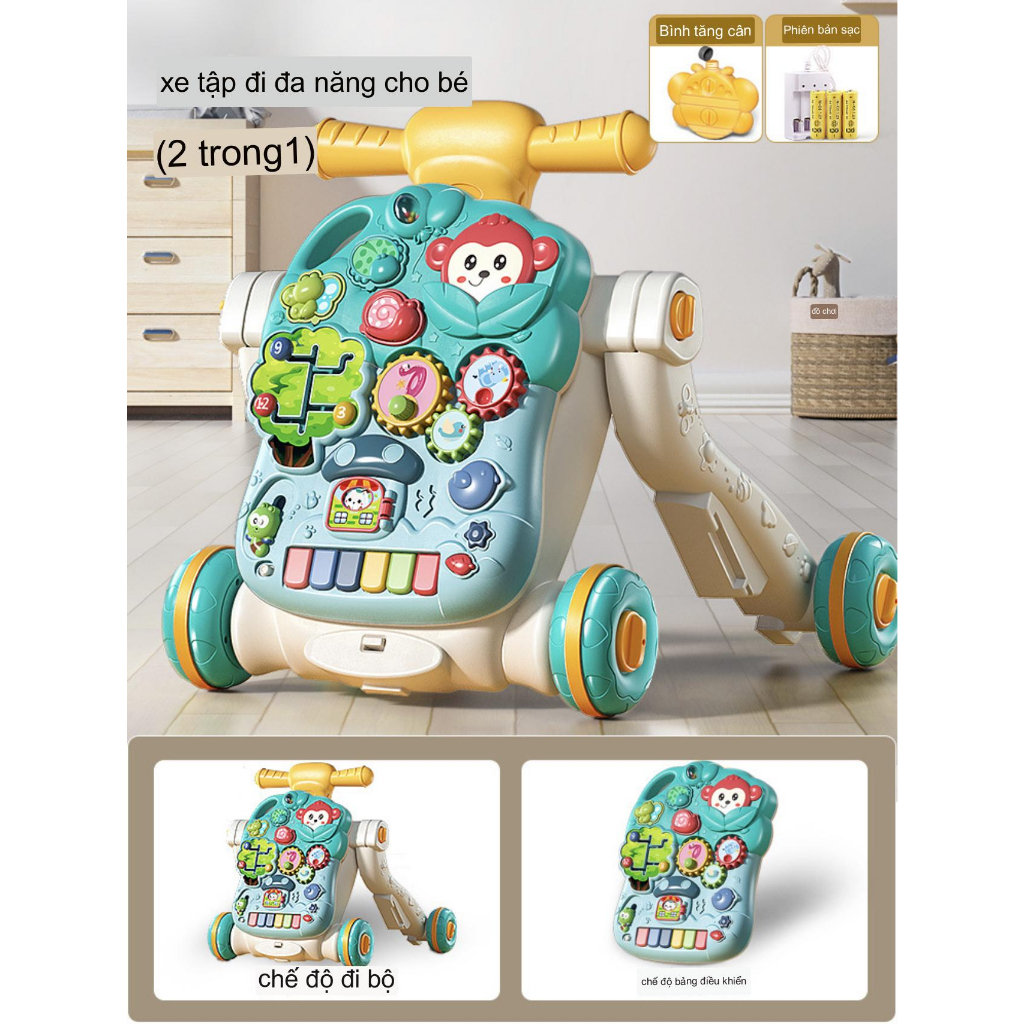 Xe tập đi, xe chòi chân, bàn nhạc đa năng 5 in1 cao cấp ( xe chòi chân,bàn nhạc,xe đẩy ,tập đi.