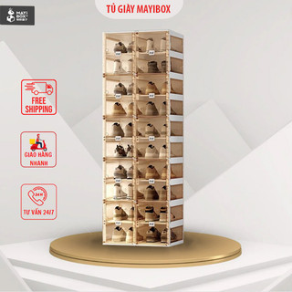 Tủ Đựng Giày Dép Nhựa Gấp Gọn Trong Suốt Mayibox Hộp Đựng Giàỳ Gấp Gọn Thông Minh MB07