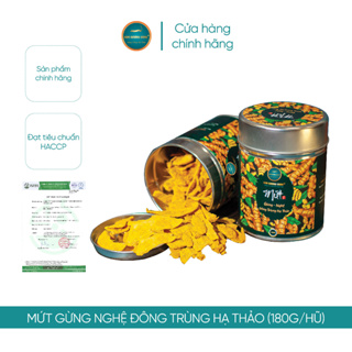 Mứt Gừng Nghệ Đông Trùng Hạ Thảo Kim Cương Vàng 180g Hũ