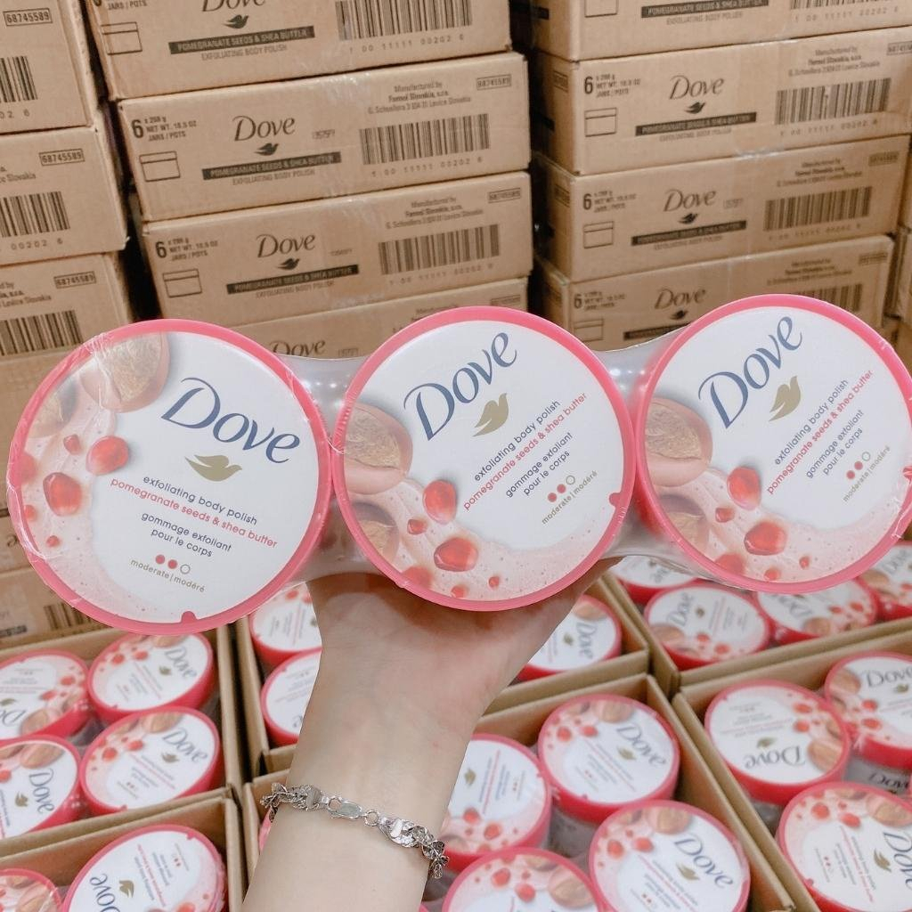 Tẩy Tế Bào Chết Dove Bản Mỹ MACCA, Lựu Đỏ 298gr Exfoliating Body - Chăm Sóc Da, Giúp Da Sáng Mịn