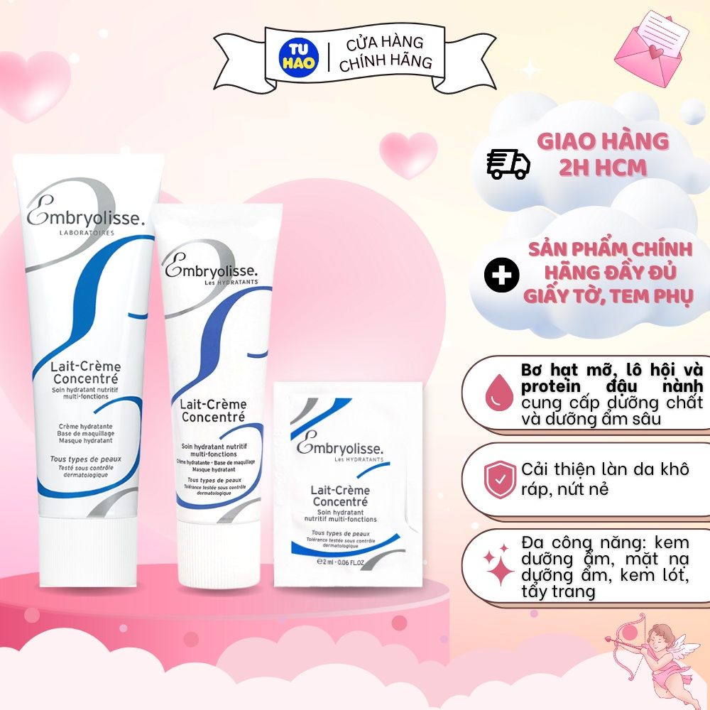 Kem Dưỡng Ẩm, Sáng Bóng, Siêu Phục Hồi Da Embryolisse Lait Creme Concentre 75ml (mp98)