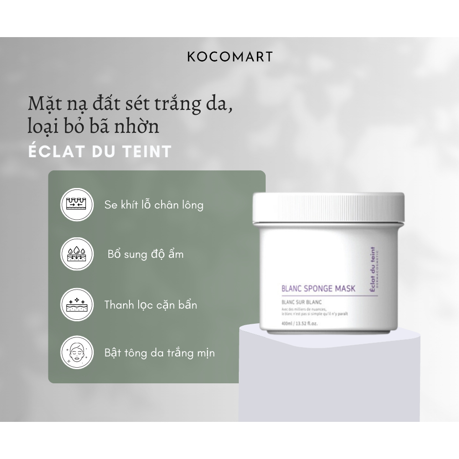 Mặt nạ đất sét trắng da đồng thời loại bỏ bã nhờn ÉCLAT DU TEINT