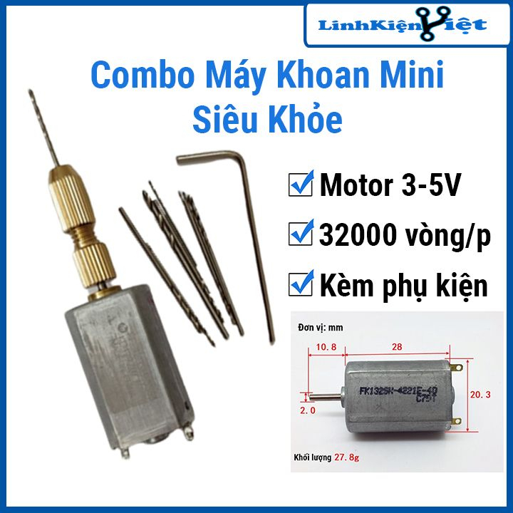 Combo máy khoan mini 5V Siêu Khỏe V1 Chất Lượng Tốt Nhất