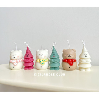 Nến thơm gấu mùa đông và 3 anh em thông noel cicilandle