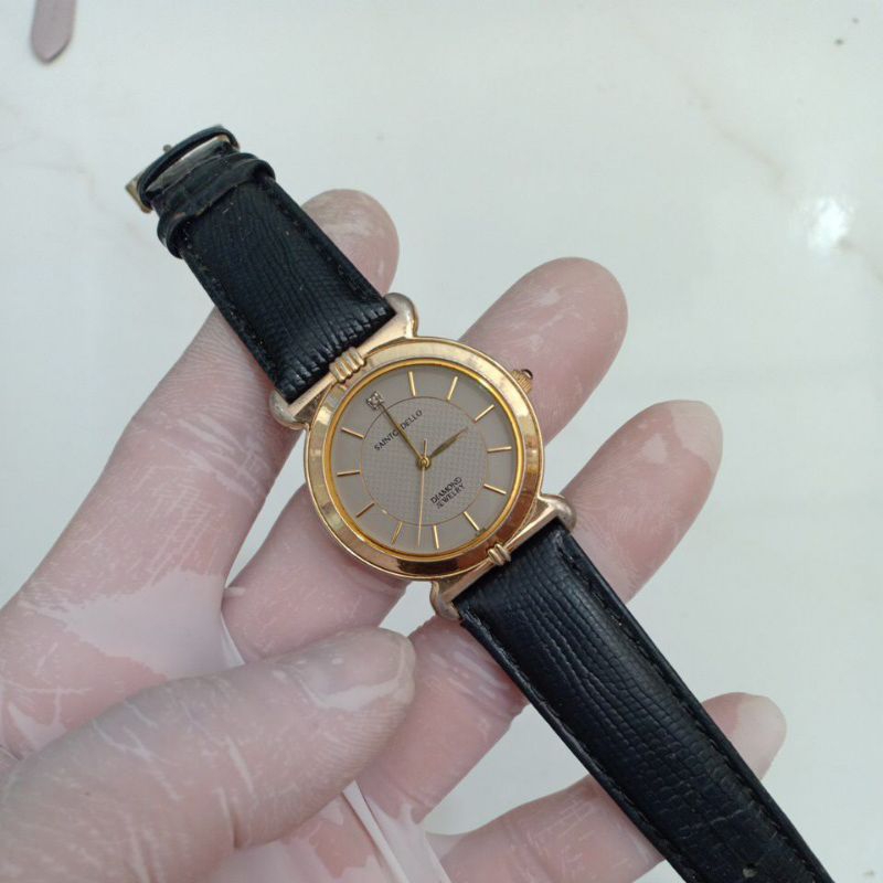đồng hồ si nhật nam nữ dây da hiệu SAINTCADELLO phù hợp nam tay nhỏ với nữ tay to