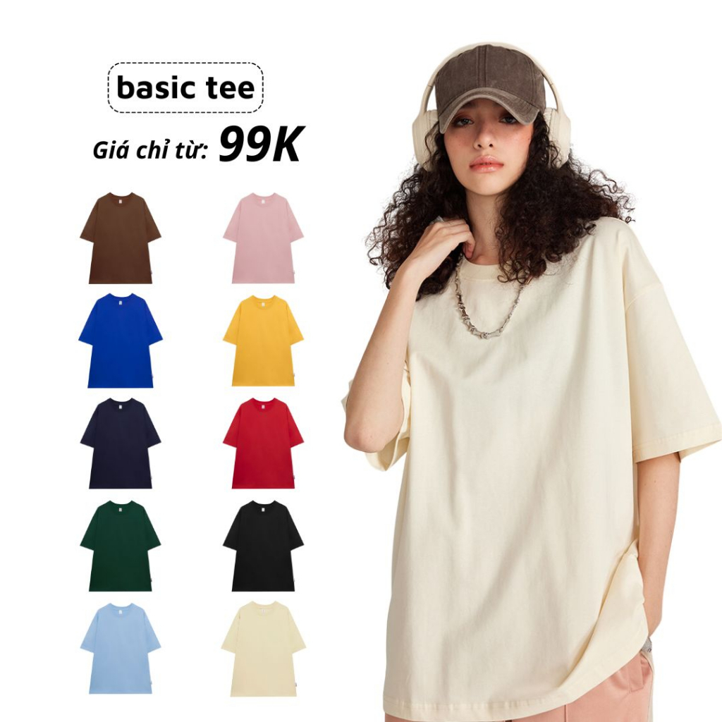 Áo thun trắng trơn tay lỡ form rộng đẹp oversize chất vải cotton ATT01 Miucho basic tee