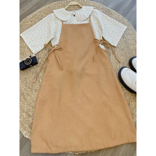 Set Yếm Gà Vintage Kaki nhung
