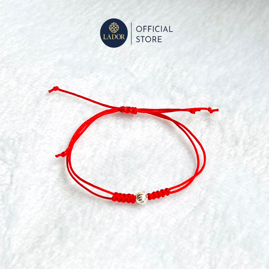 Lắc tay chi đỏ may mắn kết hợp Hổ phách Thiên nhiên và bạc ta may mắn, bình an cho bé - Trang sức Lador