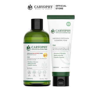 Combo Sữa rửa mặt Caryophy 150ml và Nước hoa hồng Portulaca Toner 300ml