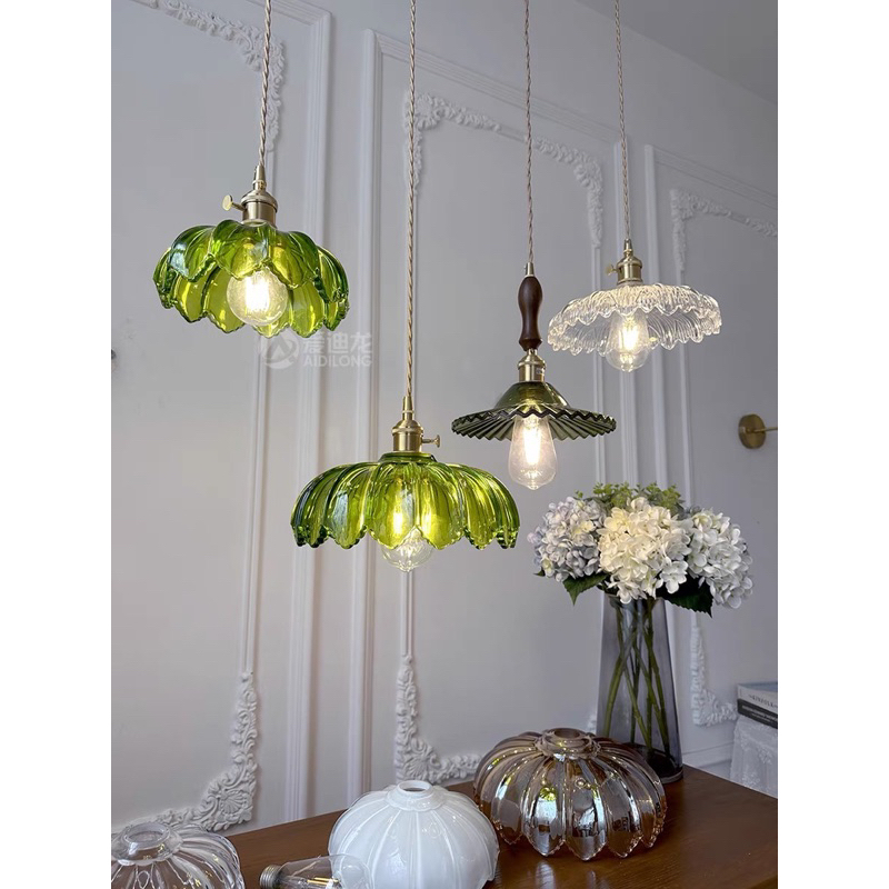 Đèn chùm, đèn trần thả treo xanh lá cây cổ điển Thượng Hải