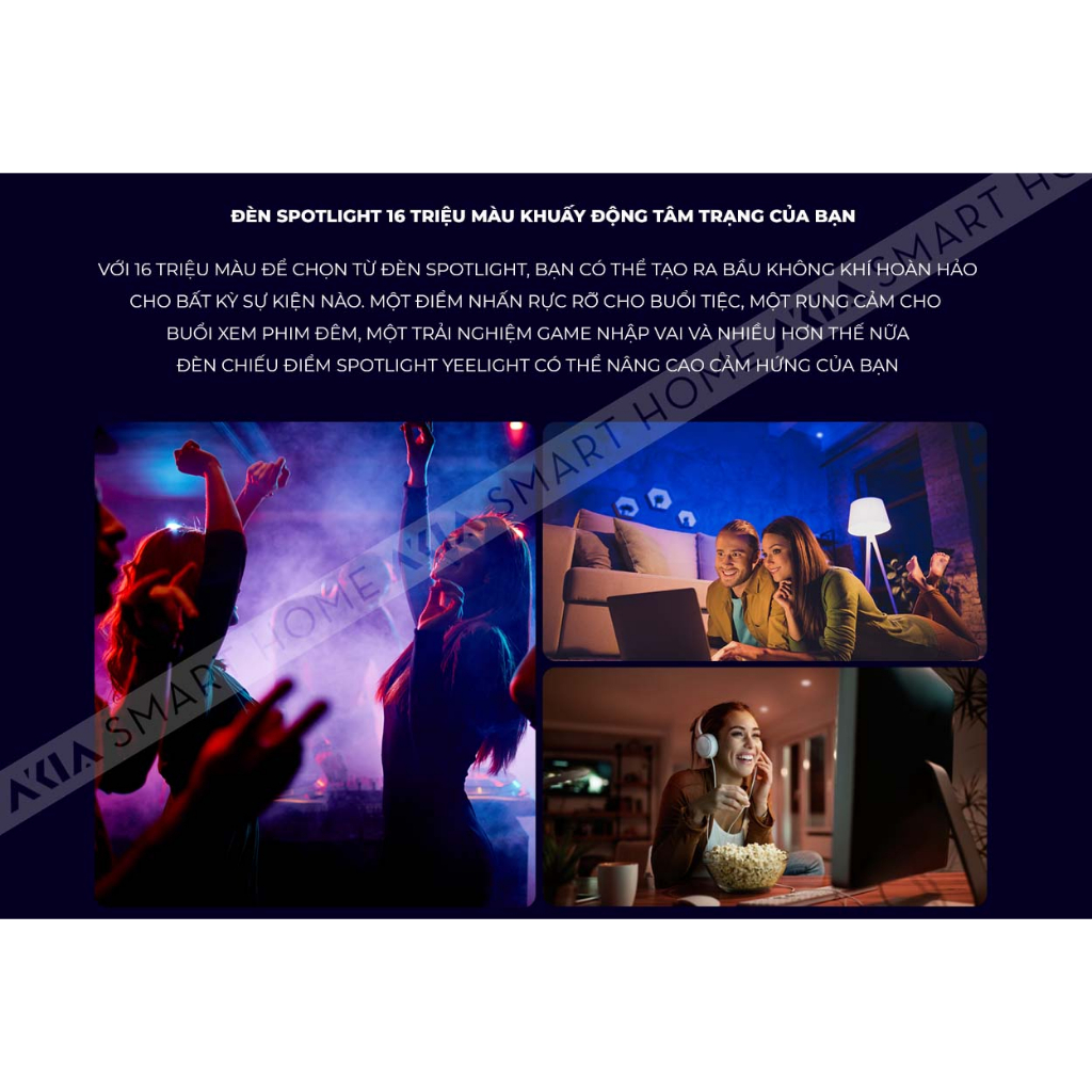 Đèn Spotlight gắn trần Yeelight Nebula RGB C2201 (bộ 2 bóng), 16 triệu màu, chỉnh góc linh hoạt, điều khiển qua APP