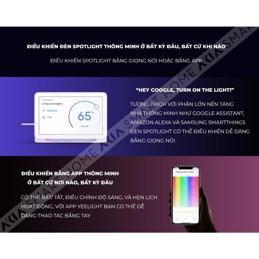 Đèn Spotlight gắn trần Yeelight Nebula RGB C2201 (bộ 2 bóng), 16 triệu màu, chỉnh góc linh hoạt, điều khiển qua APP