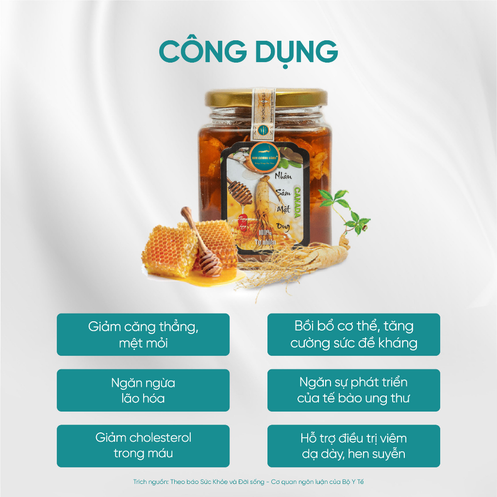 Mật Ong Nhân Sâm Nguyên Chất Sáng Da Giảm Cân  Kim Cương Vàng 280ml