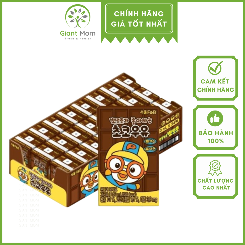 Sữa nước Pororo F&amp;B Giantmom - Sữa F&amp;B Pororo Hàn Quốc cho bé từ 1 tuổi hộp 140ml