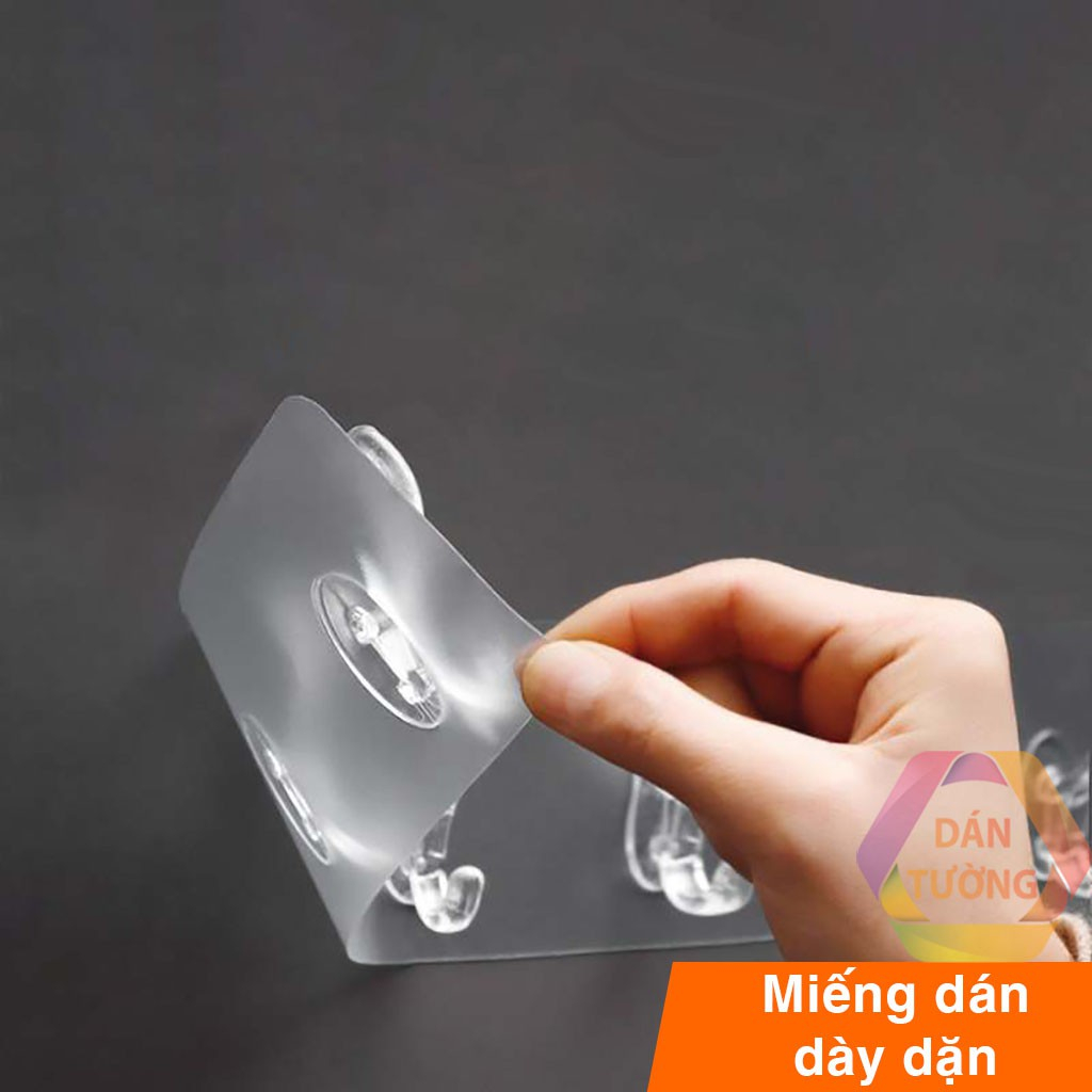 Móc treo đồ dán tường 6 thanh bảng inox dày xịn hàng loại 1, thanh treo 6 móc loại dày xịn