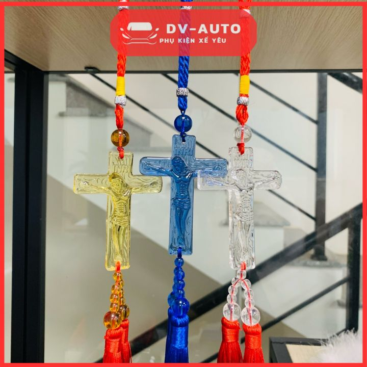 Thánh giá treo gương xe trang trí ô tô đem lại bình an by DV AUTO