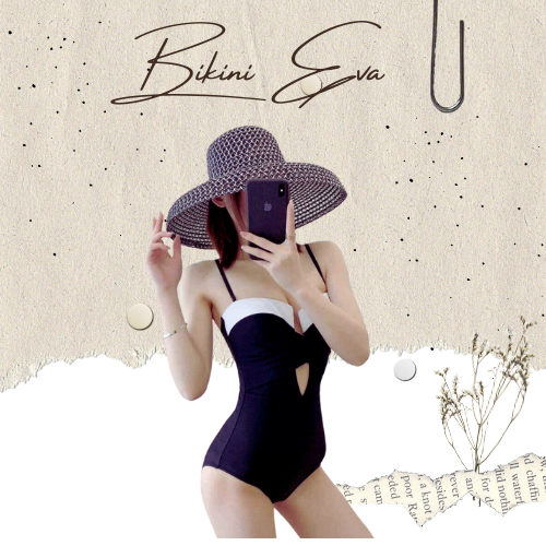 Bikini bộ bơi đi biển 1 mảnh liền thân đen gọng nâng ngực cao cấp EVA LTGN