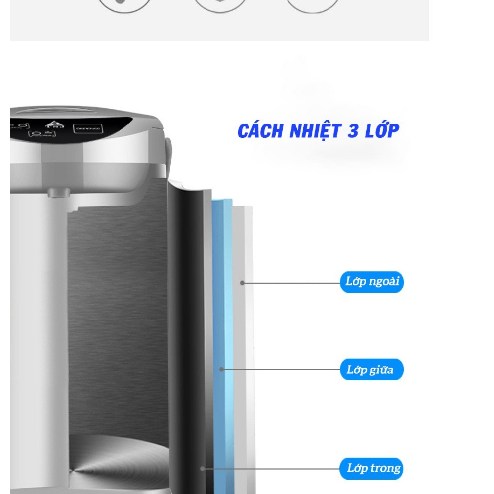 Bình thủy điện chính hãng KAW 5.8L/6.8L Công suất lớn, Đun siêu tốc, an toàn, bảo hành uy tín 12 tháng