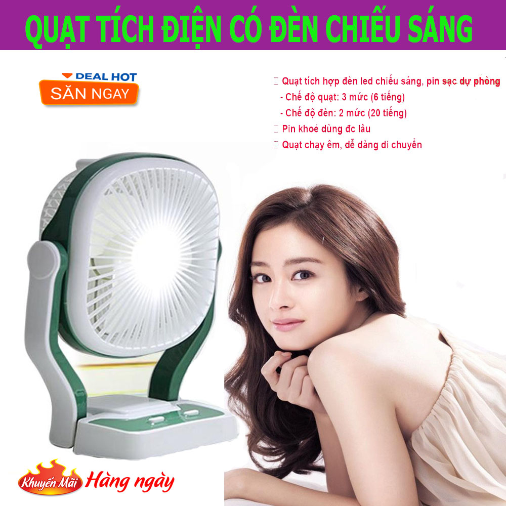 Quạt Sạc Tích Điện CMD201, Pin Cực Lâu, Quạt Tích Hợp 3 Chức Năng 2 Chế Độ Đèn LED Và Sạc Dự Phòng, MUA NGAY