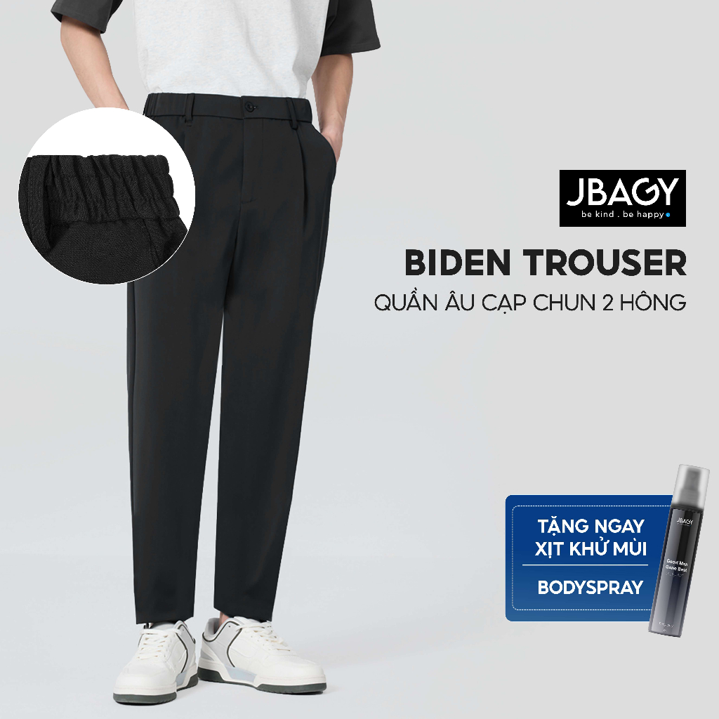 Quần âu nam baggy dáng rông ống suông cạp chun hai hông co giãn Biden thương hiệu JBAGY - JA0102
