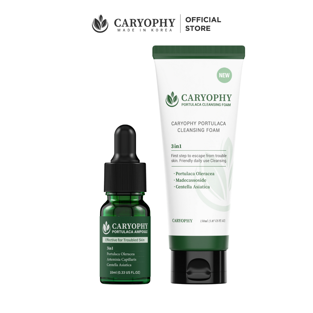 Combo sữa rửa mặt Caryophy 150ml và Serum mụn Caryophy 10ml