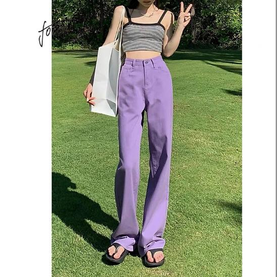 Quần Baggy Kaki Nữ JohsonLi Dáng Dài Ống Suông Rộng Ulzzang Hai Màu Trắng Đen