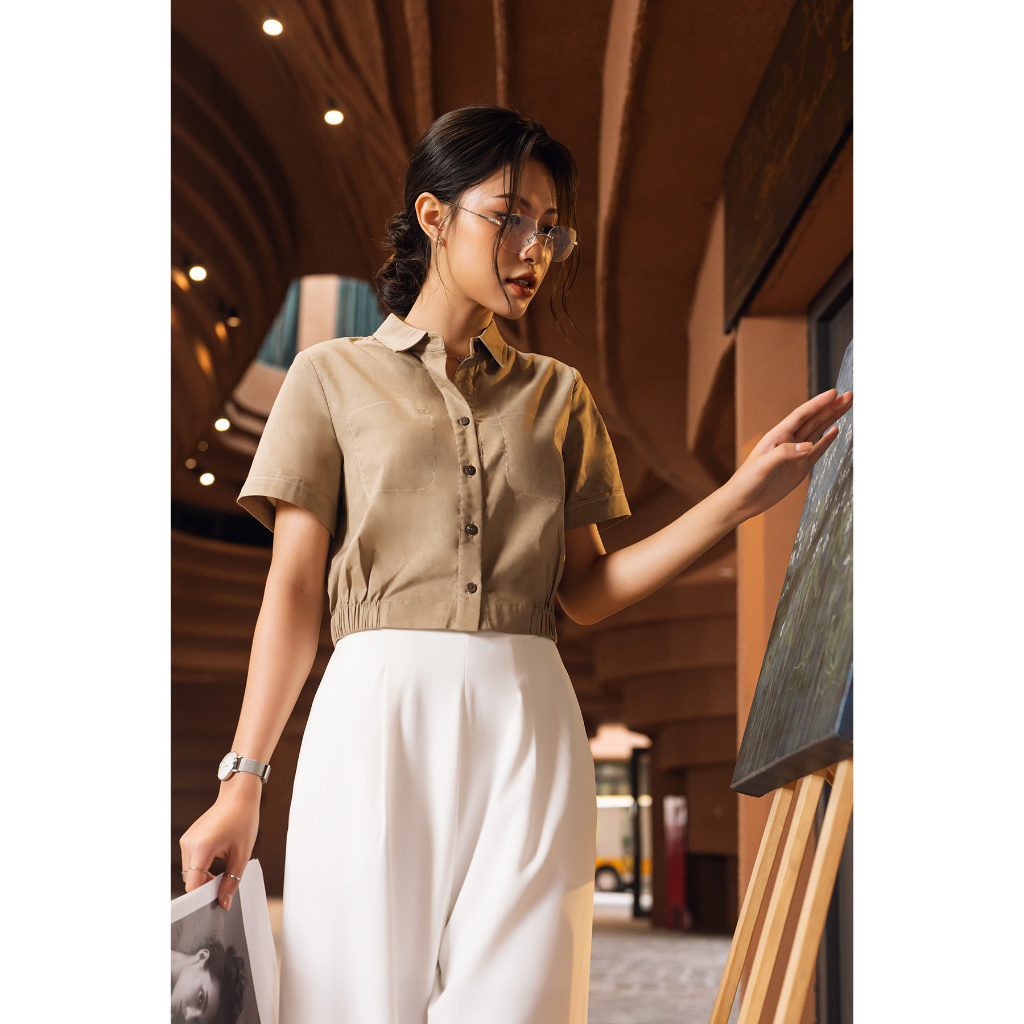 Quần Ống Rộng VIENNE TRAN Cạp Liền Ly Súp  V64W23Q001