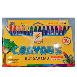 Bút sáp màu 16 cây hộp giấy-Colormate