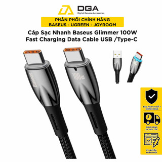 Cáp sạc nhanh công suất cao baseus glimmer series fast charging data cable type-c to type-c 100w