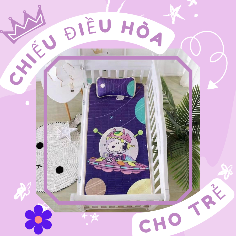 Chiếu điều hoà cao su non giá rẻ trẻ em - thông thoáng mát lạnh kèm gối cho bé mẫu mới nhất 2023