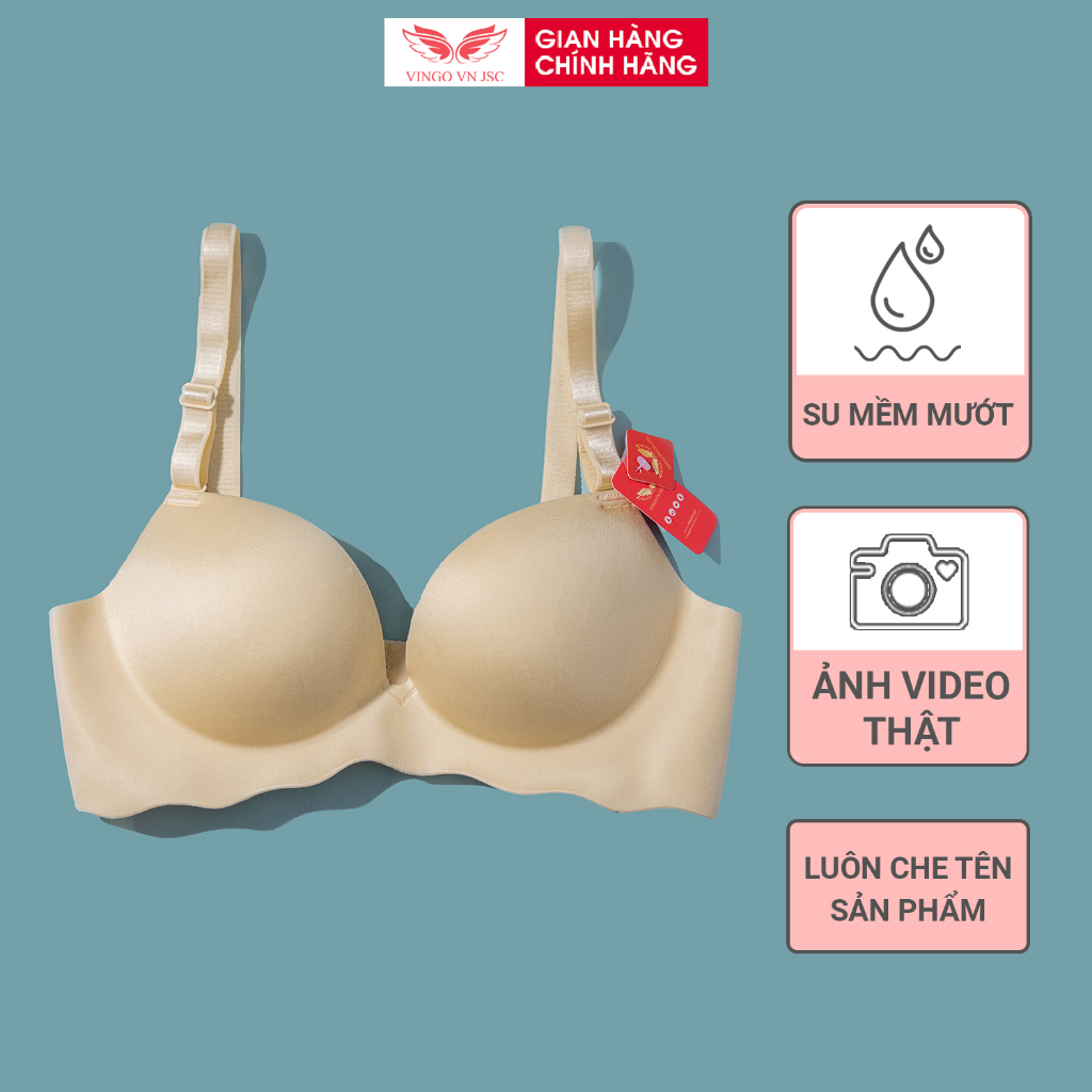 Áo lót nữ đúc su không gọng mút dày nâng ngực VINGO đệm bàn tay chống chảy xệ kiểu không đường may mặc áo dài S321 VNGO