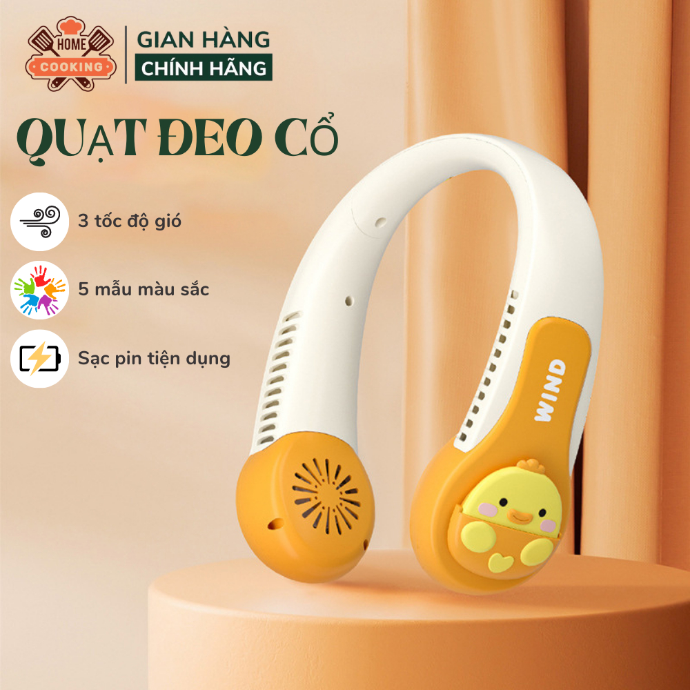 Quạt đeo cổ mini không cánh Wind 3D, quạt mini sạc tích điện dụng lượng pin 4000mAH 3 cấp độ gió, bảo hành 12 tháng
