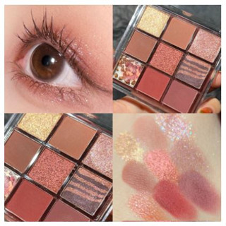  Bảng Mắt 9 Ô Dikalu Tông Màu Nâu Cam Vàng Nhũ Siêu MP25 