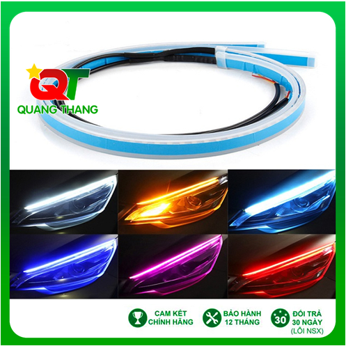 Bộ 2 LED MÍ Silicone Dẻo Lắp Xi Nhan Xe Ô Tô Chạy Đuổi, DC 12v Chống Nước