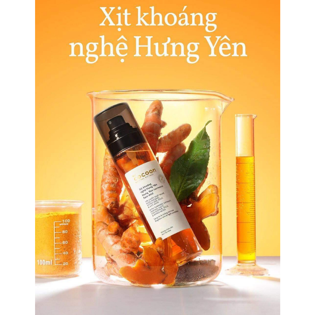 Xịt khoáng Nghệ Hưng Yên Cocoon 130ml làm sáng và cấp ẩm