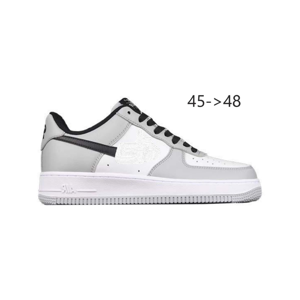Giày BB Size Lớn Giày Big Size AF1 Gray White Thời Trang Giày Thể Thao Sneaker Giày Ngoại Cỡ 44 45 46 47 48