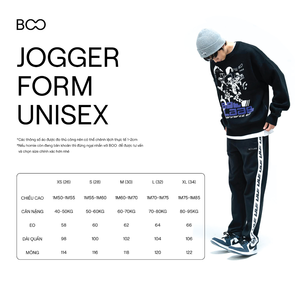 Quần Jogger BOO UN Cargo Thêu Nắp Túi Essentials Fall