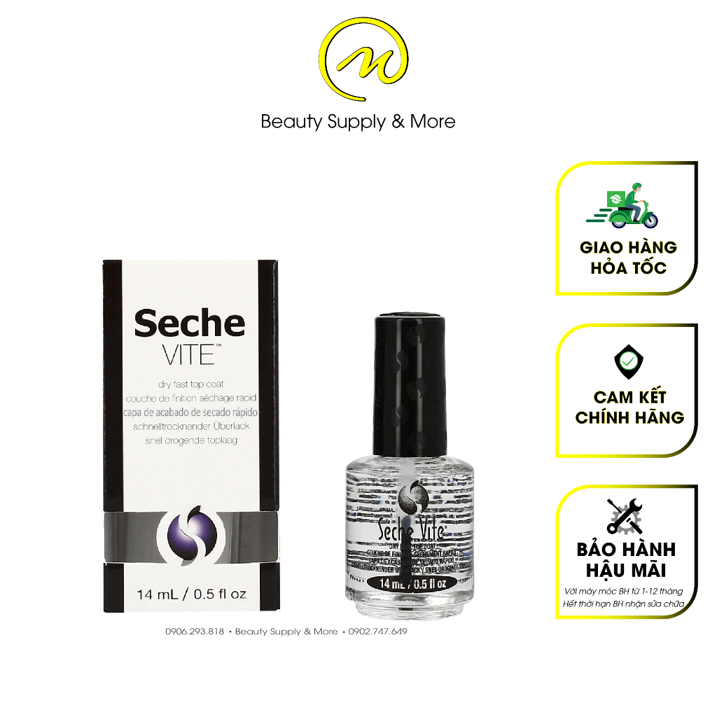 👏 Siêu Bóng Seche Vite #14mL Nhanh Khô Top Coat First Dry