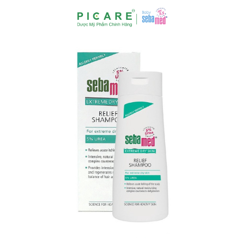 Dầu gội đầu giảm khô, ngứa Sebamed Extreme Dry Skin Relief Shampoo 5% Urea 200ml