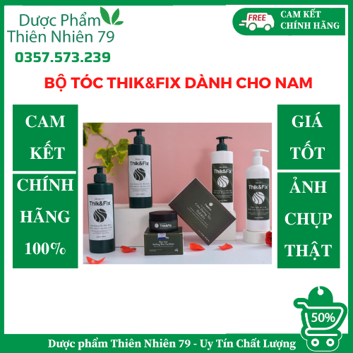 Bộ Tóc Thik&Fix dành cho Nam kích thích mọc tóc, giúp tóc chắc khỏe, sạch gầu loại bỏ bã nhờn