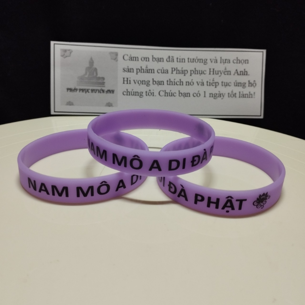 Vòng tay cao su A Di Đà Phật dạ quang