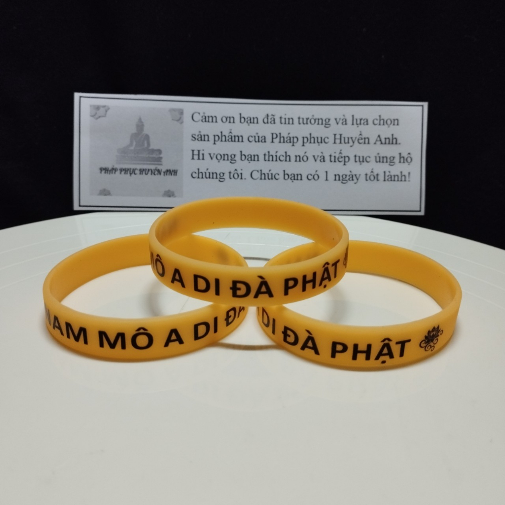 Vòng tay cao su A Di Đà Phật dạ quang