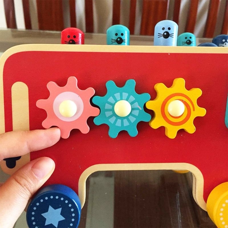 Đồ Chơi Đập Chuột Bằng Gỗ Hình Con Voi Kèm Đàn Cho Bé