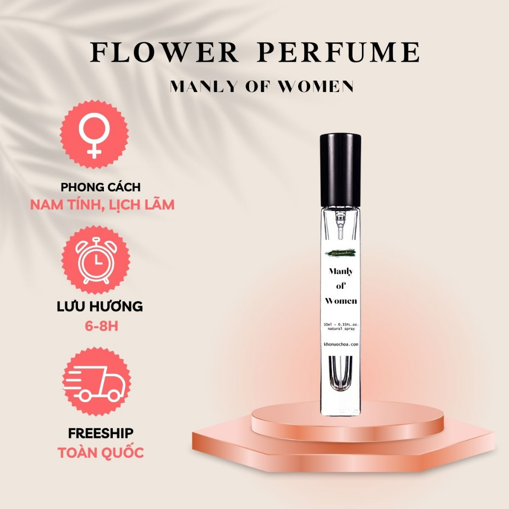 Nước hoa nữ Manly of Women thơm lâu cao cấp dạng xịt, tinh dầu thơm nữ phong cách nam tính, lịch lãm, bí ẩn