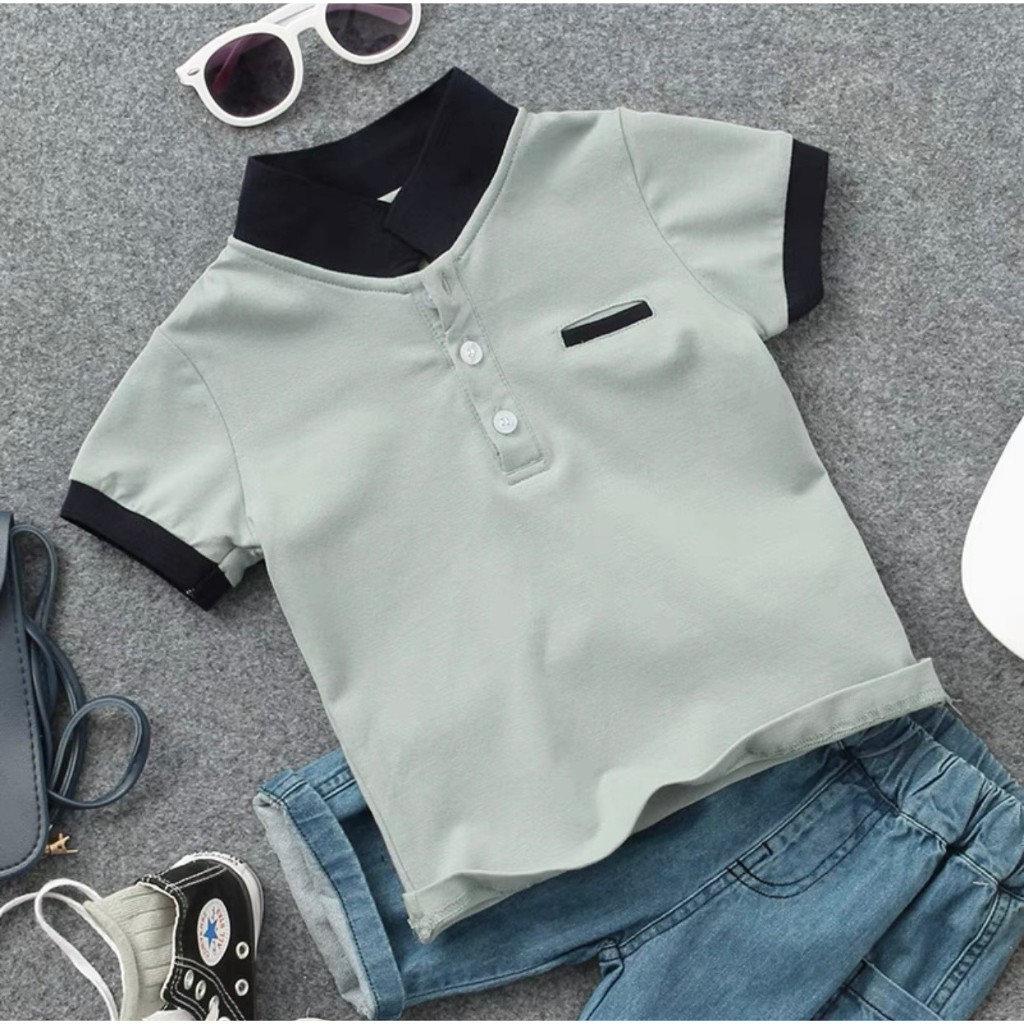 Áo Polo Tay Ngắn, Áo 4 Màu Mặc Hè Sành Điệu Chất Liệu Cotton Cho Bé Từ 12kg Đến 32kg - Thời Trang Trẻ Em