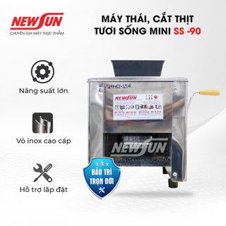 Máy thái, cắt thịt tươi sống mini NEWSUN SS -90 động cơ mạnh mẽ hoạt động êm ái, năng suất cao