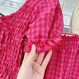 🌈BIGSIZE SET ÁO CARO NHÚNG CHỈ🌈