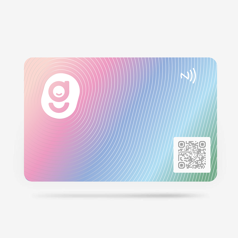 Danh Thiếp Thông Minh NFC - Màu Gradient Hồng Xanh - Digital Business Card - Rose Water